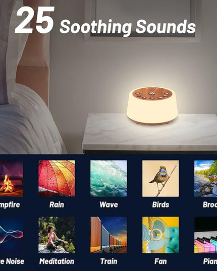 Color Noise Sound Machines with 10 Colors Night Light 25 Soothing Sounds and Sleep White Noise Machine 32 Volume Levels 5 Timers Adjustable Brightness Memory Function for Adult Kid Baby