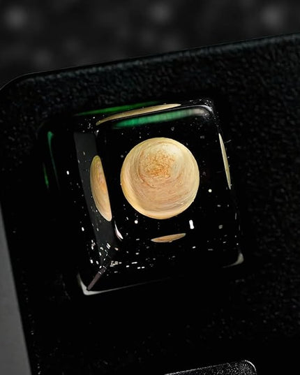 Jupiter Planet Artisan Keycap R1 SA Profile Custom Solar System Planets Keycaps 1U ESC Handmade Resin Gaming Galaxy Key Cap Cherry MX Switch Compatible Mechanical Keyboard Space Lover Gift