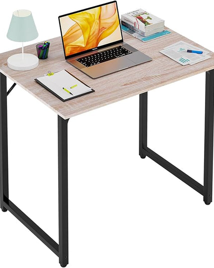 PayLessHere | 32 Inch Computer Desk | Nature | Office Desk with Metal Frame, Adjustable Feet | Water-Resistant, Scratchproof Surface | Sturdy Writing Table for Home Office or Study | Pack of 1