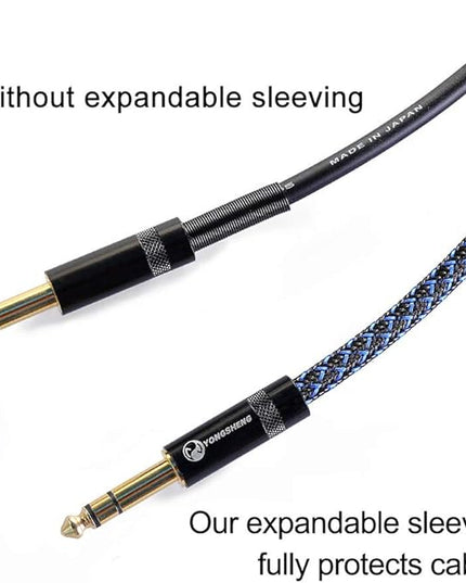 25ft - 1/4 inch PET Expandable Braided Sleeving – BlackBlue – Alex Tech Braided Cable Sleeve