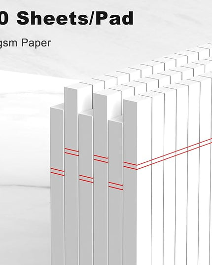 AILZFEI 6pcs Small Note Pad 5x8 College Ruled Legal Pads Paper Notepads 6 Pack Study Back Writing Pads 5 x 8 Legal Pads Perforated Narrow Ruled Pads of Paper White