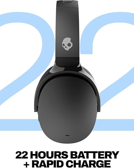 Skullcandy Hesh ANC Wireless Over-Ear Bluetooth Headphones, Active Noise Cancelling, Up to 22 Hrs Battery, Foldable Lightweight Design, Microphone for iPhone Android - True Black
