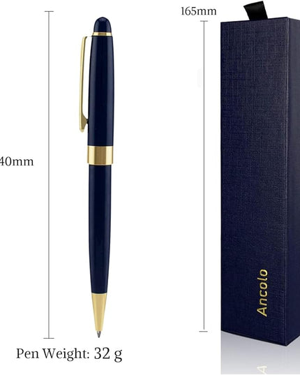 Ancolo Personalized Fancy Pens Quality Advertising Buesiness Gift Office Writing Set- Engraved with Your Message Name Company Team Name, Phone Number Perfect for Business Men 5 Pens/BOX
