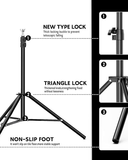 BEIYANG 6.5x6.5 FT Backdrop Stand, Adjustable Photo Background Stand Support kit with Carry Bag for Parties, Decoration, Wedding, Photo Video Studio Shooting