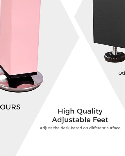 EUREKA ERGONOMIC Gaming Desk,60 Inch Pink L-Shaped Computer Desk, Corner Desk Gamer Desk Game Table with Free Mouse Pad for Girls Home Office Wood & Metal Space-Saving,Easy to Assemble,Pink