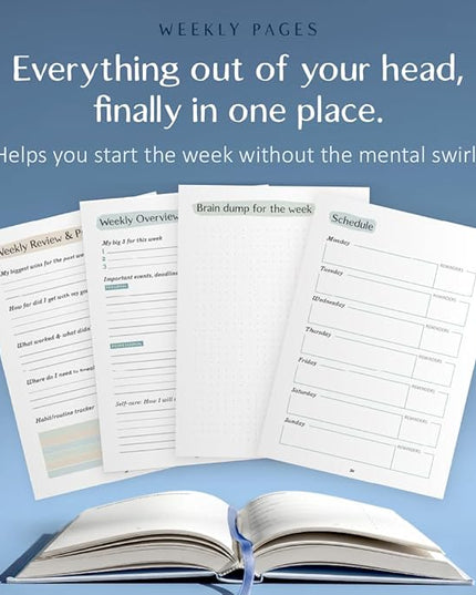 The ADHD Planner for Adults - Undated Daily & Weekly ADHD Journal for Disorganized People, 90 Days - Habit Tracker, Record Emotions & Mood - Academic Goals - Structure & Focus for Adults Brains