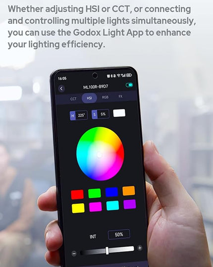 Godox ML100R 110W RGB LED Video Light, with Interchangeable 15° Reflector/1800-10000K CCT/14 Cinematic FX Effects/Multiple Power Options/Supports App Control,for Filming/Live Streaming etc.