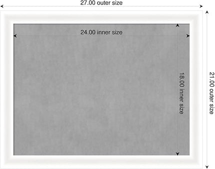 Amanti Art White Framed Magnetic Board 21x27 Medium Vision Board for use with Magnets, 100% Metal Sheet to Display Items as Office Decor or for Home Organization in mudroom, Kitchen or Kids Room