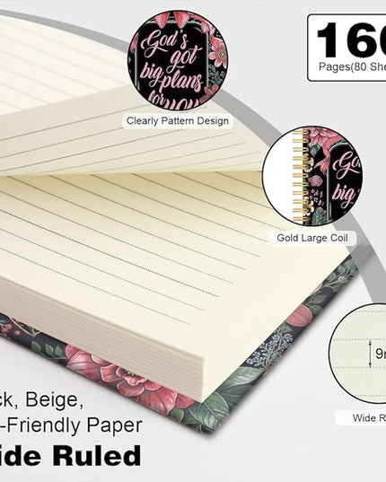 God's Got Big Plans for You Spiral Notebook, Inspirational Work Anniversary Promotion Resignation Gifts for Women Colleagues Boss Leader, Religious Prayer Journal for Women Friends Sister BFF