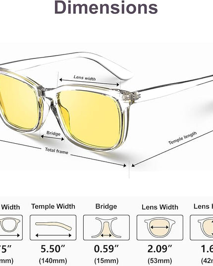 VISOONE Blue Light Blocking Glasses Square with Anti Computer Glare for Gaming Women and Men MONTANA