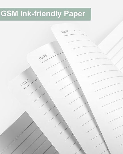 CAGIE 2 Pack Journal for Women Men 320 Pages 100 Gsm Paper Thick Journaling Notebooks A5 Leather Lined Journals for Writing Hardcover Journal Notebook Diary, Green