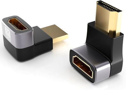 PANPEO 8K@60Hz Right Angle HDMI Adapter, 90 Degree and 270 Degree HDMI Adapter (2 Pack)