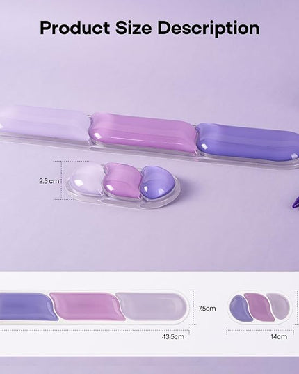 EPOMAKER CloudGel Wrist Rest for Keyboard and Mouse, 2 Pieces Silicone Wrist Support, Anti-Slip Rubber Bottom, Ergonomic Design, Suitable for Office/Computer/Laptop/Gaming (Purple)