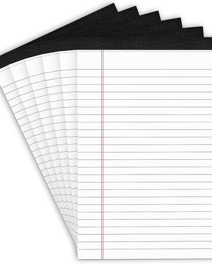 MuiAng 6 Pack Note Pads 5 x 8 Inch Writing Pads College Ruled Legal Pads, White Lined Notepad for Work or School, 30 Sheets/Pad, Perforated Recycled Note Paper for Note-Taking, Grocery List