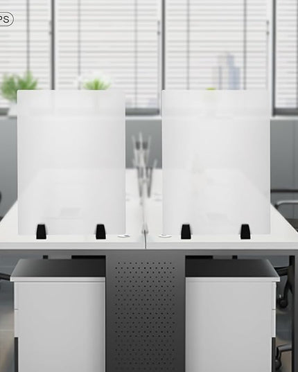 Desk Divider,2 Pack Desk Privacy Panels,Modern Dual Frosted Plexiglass Clamp-on 24x18 inch Privacy Panels,Sound Absorbing Cubicle Desk Dividers,Office Furniture Partitions (24x18inch)