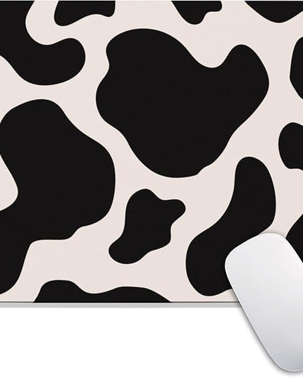 Square Mouse Pad Black Cow Print,Personalized Premium-Textured Custom Mouse Mat Design,Washable Mousepad Cloth,Non-Slip Rubber Base Computer Mouse Pads for Wireless Mouse
