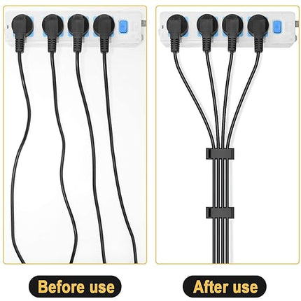 50Pcs Self Adhesive Cable Management Clips,Cable Organizers Wire Clips Cord Holder for PC Laptop Ethernet Cable Desktop Home Office(1.52’’ x 0.59’’ x 0.57’’, Black)