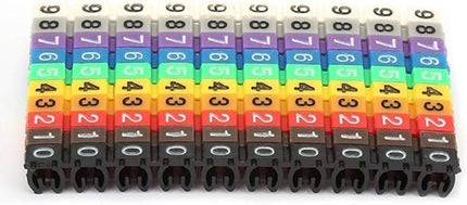 Clip on Wire Markers, Wire Number Labels Colorful Wire Numbering Marker Tube Cable Marker for Marking The Color Coded Cables(100PCS -2.5MM 2.5)