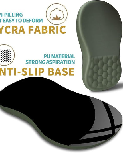Hokafenle Ergonomic Mouse Pad Wrist Support with Massage Design, Wrist Rest Pain Relief Mousepad with Memory Foam&Non-Slip PU Base, Mouse Pads for Wireless Mouse & Desk (12x8 inch,Olive Green)