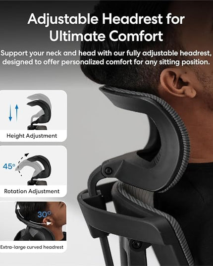 Autonomous ErgoChair Pro Ergonomic Office Chair Foam Grey Adjustable Lumbar Support, Rolling Swivel - Home Office Desk Chairs with Wheels and Arms - Ergonomic Desk Chair Comfy for Gaming & Long Hours