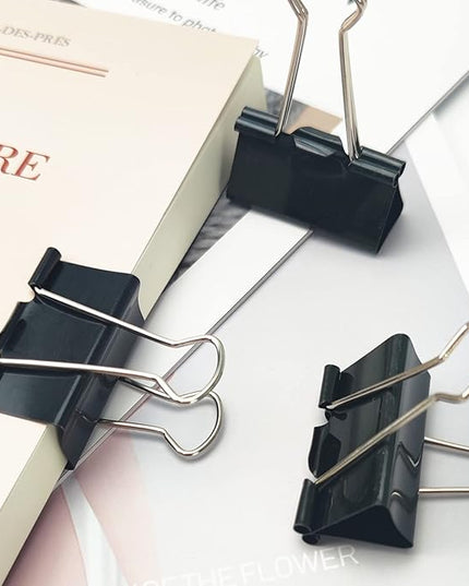 OWLKELA 1.6 Inch (40 Pack) Large Binder Clips, Black Paper Clamps for Office, School, and Home Supplies