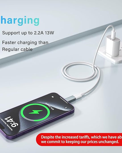 USB C Type C to Lightning Adapter （4 Pack） 1.8-2.2A 15W Fast Charging Support Data Sync,Lightning to USB Type C Cable Adapter for iPhone/iPad/for Airpods,with Anti-Lost Loop,Not for Audio/OTG, Gray