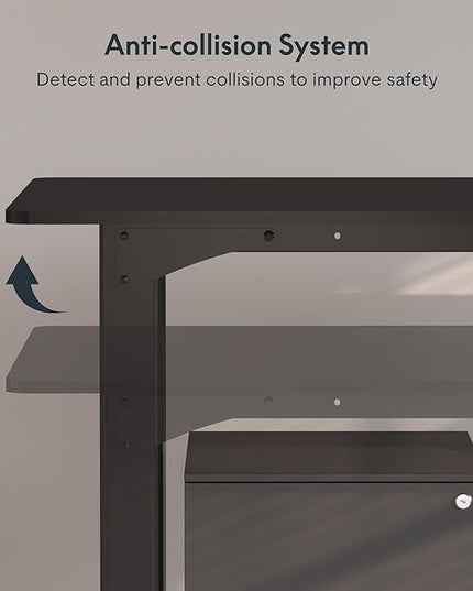 SANODESK 4-Leg Standing Desk, Electric Height Adjustable Desk with Memory Presets for Home Office, Stand up Desk Computer Workstation, 71x32 Inches Black