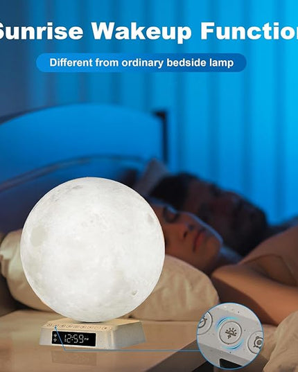 Light Alarm Clock Wake up Light Bioclock Adjustment Sunrise Alarm Clock Awakening lamp Bedside lamp Table lamp Nightstand Lamp Moon-Shaped & APP-Supported