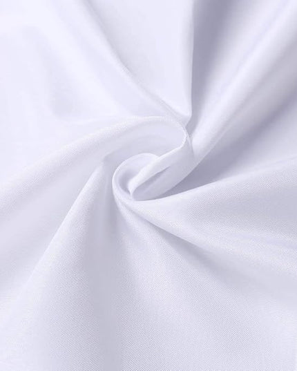 GFCC 6FT x 10FT White Polyester Backdrop Curtain for Wedding Party Banquet,Fabric Backdrop