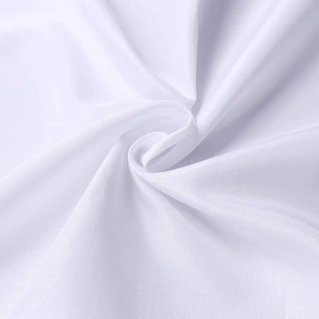 GFCC 6FT x 10FT White Polyester Backdrop Curtain for Wedding Party Banquet,Fabric Backdrop