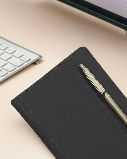 SLFreMint Premium Hardcover A5 Notebook with Pen and Pen Holder, Card Pockets, 240 Pages, College Ruled, 80GSM, Leather Note Book for Work, Study, and Diary, Suitable Journal for Both Men and Women