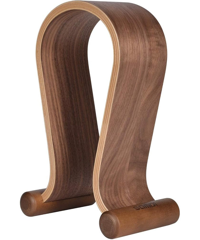 SAMDI Wood Headphone Stand, Headphone Holder Wood Headset Stand Compatible for Sony, Bose, Shure, Jabra, JBL, AKG Gaming Headphones Display et. (Walnut)