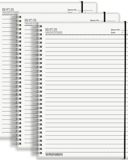Large College Ruled Spiral Notebook 8.5" x 11" with 120gsm Thick Lined Paper, Elastic Band and Transparent Hard Cover - 3 Pack 480 Pages A4 Notepads for Journaling, Planning, Writing (Ruled, A4)