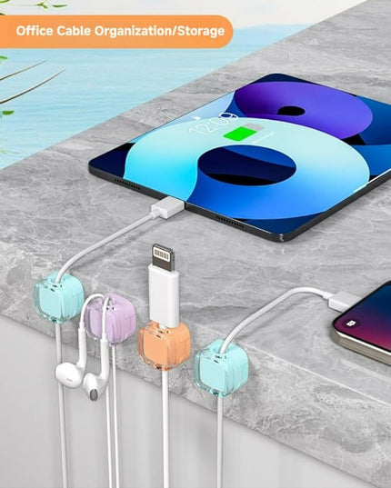 8 Pack Magnetic Cable Clips – Adjustable Cord Holder for Desk, Nightstand, Car, Office | Adhesive Cable Clips & Wire Clips for Cable Management | Organize Charger Holders for Cords, Phone Cord Holder
