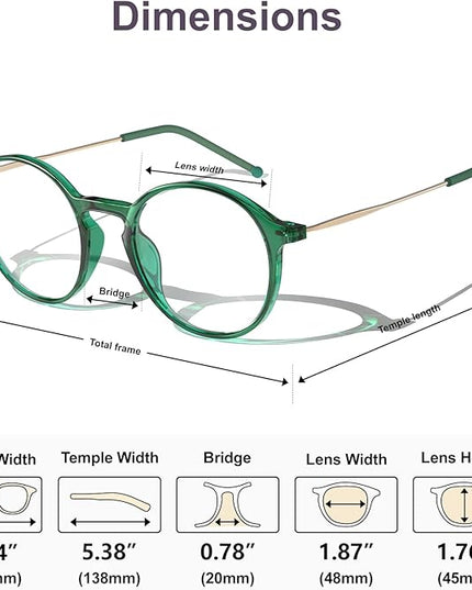 VISOONE Round Lightweight Blue Light Blocking Glasses Women Men Fashion Cute Thin Eyewear Niko