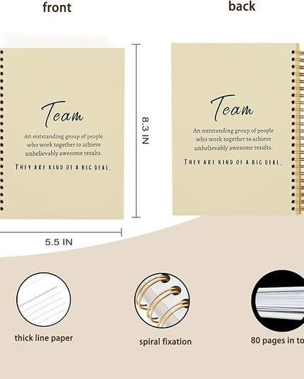 hold fizz Beige Meeting Notebook for Work, Employee Appreciation Gifts, Team Gifts for Employees, Journals for Writing, Thank You Gifts for Women Men Leader Boss Manager Mentor Coworkers, 5.5"x8.3"