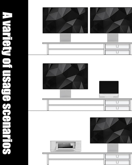Dual‑Tier Monitor Stand Riser with Drawers, Desktop Organizer Shelf Storage for Computer Screen 2 Monitors, Supports for PC Computer Monitor, Printer, Heavy TV Riser Black