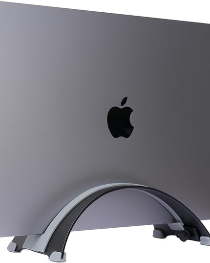 Adjustable Vertical Laptop Stand - 6061 Aluminum, CNC Precision, Anodized Finish, Fits All Laptops Including 17-inch, Ventilated Design, Anti-Slip Silicone Pads, ARC Shaped Stands