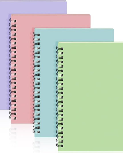 Yahenda Spiral Notebook Bulk A5 Journal Lined 8.3'' x 5.5'' Writing Composition Paper Small Notepad Subject Notebook for Students Office Business Back to School Supplies(Pastel Colors,4 Pcs)