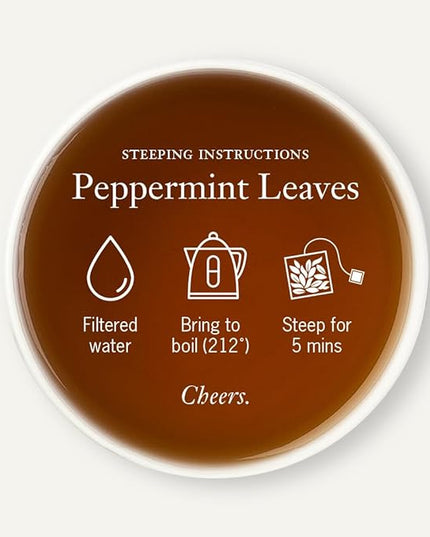 Steven Smith Teamaker Peppermint Leaves No. 45, Herbal Tea, Caffeine-Free, Sugar-Free, Sustainably Grown, Tea Bags, 15 Sachets, 0.78oz each