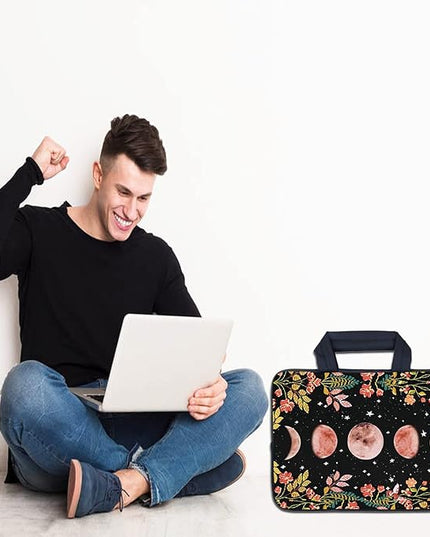 AMARY Laptop Sleeves 11.6" 12" Laptop Handle Bag Neoprene Notebook Carrying Pouch Chromebook Sleeves case Ultrabook Case Tablet Cover Fit Apple MacBook Air HP DELL Lenovo Asus(Flowers Moon)