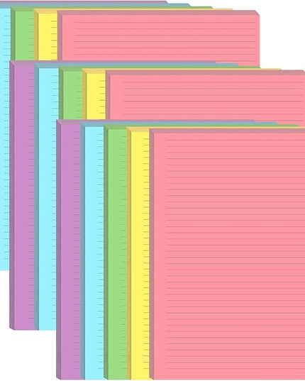 (3-Pack) Colorful Unpunched Lined Paper - 300 Sheets/600 Pages Loose Leaf Paper Line Refills, Per Color 60 Sheets, 8.5" x 11"