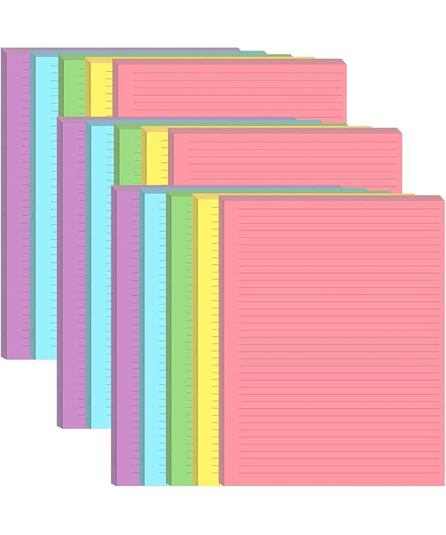 (3-Pack) Colorful Unpunched Lined Paper - 300 Sheets/600 Pages Loose Leaf Paper Line Refills, Per Color 60 Sheets, 8.5" x 11"