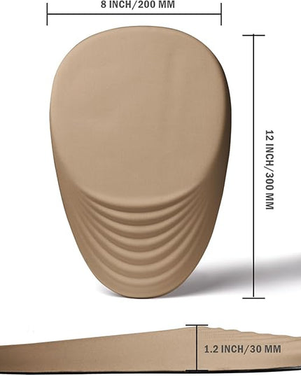 Ergonomic Mouse Pad Wrist Support, Mouse Pad with Wrist Rest, Entire Memory Foam & Non-Slip PU Base MousePads with Stepped-Wedge Design for Pain Relief, Desk, Office, Home, Beige