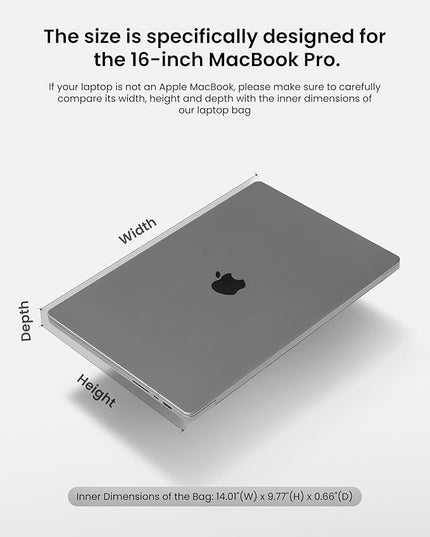 tomtoc 360 Protective Laptop Carrying Case for 2024 New 16-inch MacBook Pro M4/M3/M2/M1 Pro/Max 2024-2019, Water-Resistant Laptop Bag Sleeve with Accessory Pocket for The New Razer Blade 15