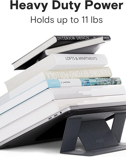 MOFT Laptop Stand for Desk, Stick-On Computer Stand with Dual-Angle, Ergonomic Laptop Riser Holder for Travel, Foldable & Portable MacBook Stand Fits 11.6"-16" Laptops, Starry Grey