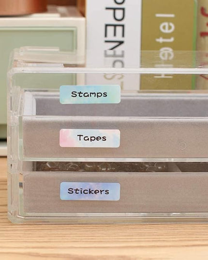 Phomemo D30 Label Tapes for School Classroom Item Name Tag Stickers, Black on Mermaid Color Sticker Thermal Paper Self-Adhesive Label Maker Tape, 12 x 40mm (3/8" x 11/2") 160 Tapes/Roll, 3-Roll