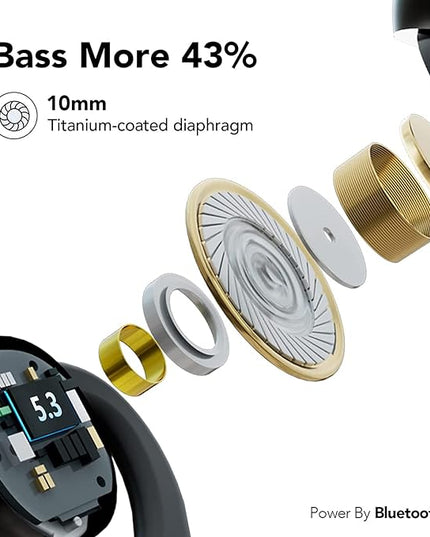 KT1 Bluetooth Headphones Wireless Earbuds 120hrs Playtime Wireless Charging Case Digital Display, Ear Buds with Earhook,IPX7 Waterproof, Deep Bass 2.0,Over-Ear Earphones for Sport Running