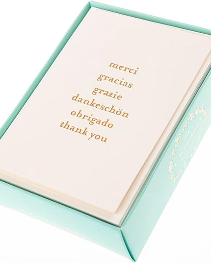 Graphique Box of Cards, Thank You Languages - Includes 10 Cards with Matching Envelopes and Storage Box, Cute Stationery Made of Durable Heavy Cardstock, Cards Measure 3.25" x 4.75" (L1542CB)