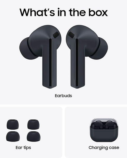 SAMSUNG Galaxy Buds 3 FE (2025) True Wireless Bluetooth Earbuds, Active Noise Cancellation, Powerful Sound, Clear Calls, Long Lasting Battery, Hands Free AI, Black [US Version, 2 Year Warranty]